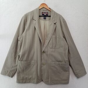 Duluth Trading Co Canvas Blazer Jacket Men's XLT Tall Brown Heavy Sport Coat